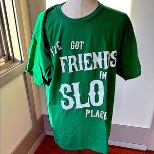 Green and White Short Sleeve Tees with Casual Crew Neck SLO